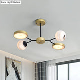 Nordic Gold Sphere Chandelier - Moon Glass Led Pendant Light (4/6/8 Lights) Elegant Ceiling