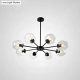 Nordic Gradient Glass Chandelier Pendant Light With Cup Shade For Living Room