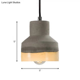 Nordic Grey Dome/Cone/Barn Shaped Hanging Light For Kitchen Bar Ceiling - 1 Head Pendant
