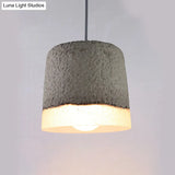 Nordic Grey Dome/Cone/Barn Shaped Hanging Light For Kitchen Bar Ceiling - 1 Head Pendant