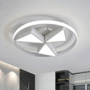 Nordic Grey/White Led Iron Windmill Ceiling Flushmount Lamp With Warm/White Glow Ring White / Warm