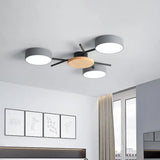 Nordic Grey - Wood Led Ceiling Lamp For Bedroom - 25.5’/31’ Width Grey / 25.5’