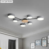 Nordic Grey - Wood Led Ceiling Lamp For Bedroom - 25.5’/31’ Width