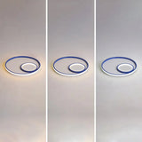 Nordic Halo Led Ceiling Light - Metal Bedroom Flush Mount Fixture Blue / Third Gear