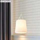 Nordic Hand Sewn Fabric Conic Pendant Lamp: Single Black/White Hanging Ceiling Light With Twig Arm
