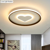 Nordic Heart Flush Mounted Led Bedroom Light - Pink/Black/White