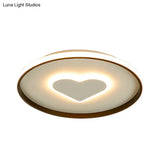 Nordic Heart Flush Mounted Led Bedroom Light - Pink/Black/White