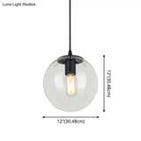 Nordic Industrial Glass Pendant Light - 1-Light Globe Style For Restaurants