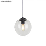 Nordic Industrial Glass Pendant Light - 1-Light Globe Style For Restaurants