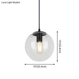 Nordic Industrial Glass Pendant Light - 1-Light Globe Style For Restaurants