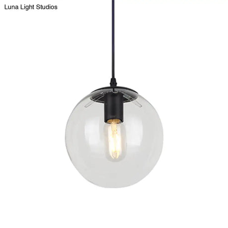 Nordic Industrial Glass Pendant Light - 1-Light Globe Style For Restaurants