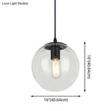 Nordic Industrial Glass Pendant Light - 1-Light Globe Style For Restaurants