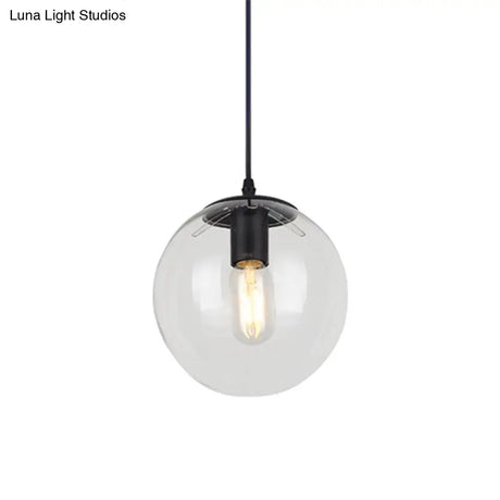 Nordic Industrial Glass Pendant Light - 1-Light Globe Style For Restaurants