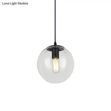 Nordic Industrial Glass Pendant Light - 1-Light Globe Style For Restaurants