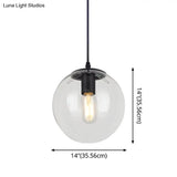 Nordic Industrial Glass Pendant Light - 1-Light Globe Style For Restaurants