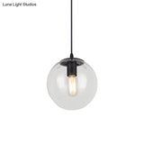 Nordic Industrial Glass Pendant Light - 1-Light Globe Style For Restaurants