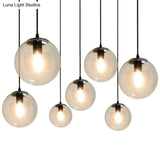 Nordic Industrial Glass Pendant Light - 1-Light Globe Style For Restaurants