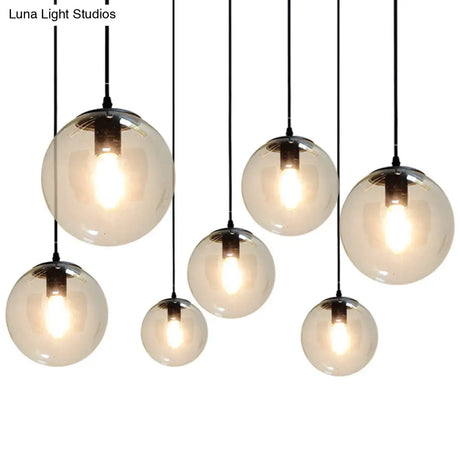 Nordic Industrial Glass Pendant Light - 1-Light Globe Style For Restaurants