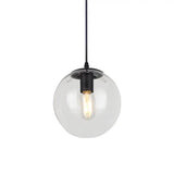 Nordic Industrial Glass Pendant Light - 1-Light Globe Style For Restaurants Clear / 12