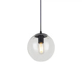 Nordic Industrial Glass Pendant Light - 1-Light Globe Style For Restaurants Clear / 6