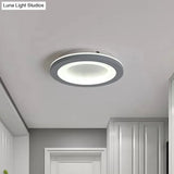 Nordic Integrated Led Ceiling Light In Grey Flower/Square/Pentagon Design With Acrylic Shade -