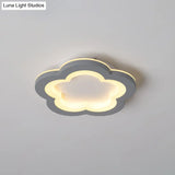 Nordic Integrated Led Ceiling Light In Grey Flower/Square/Pentagon Design With Acrylic Shade -