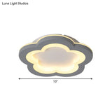 Nordic Integrated Led Ceiling Light In Grey Flower/Square/Pentagon Design With Acrylic Shade -