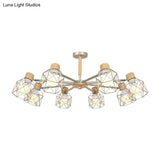 Nordic Iron Cage Semi - Flush Lamp With 3/6/8 - Head Black/Green/Gold Pendant Lighting For Ceiling