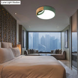 Nordic Iron Grey/White/Green Led Ceiling Light With Wood Grip - 12’/16’/19.5’ Wide