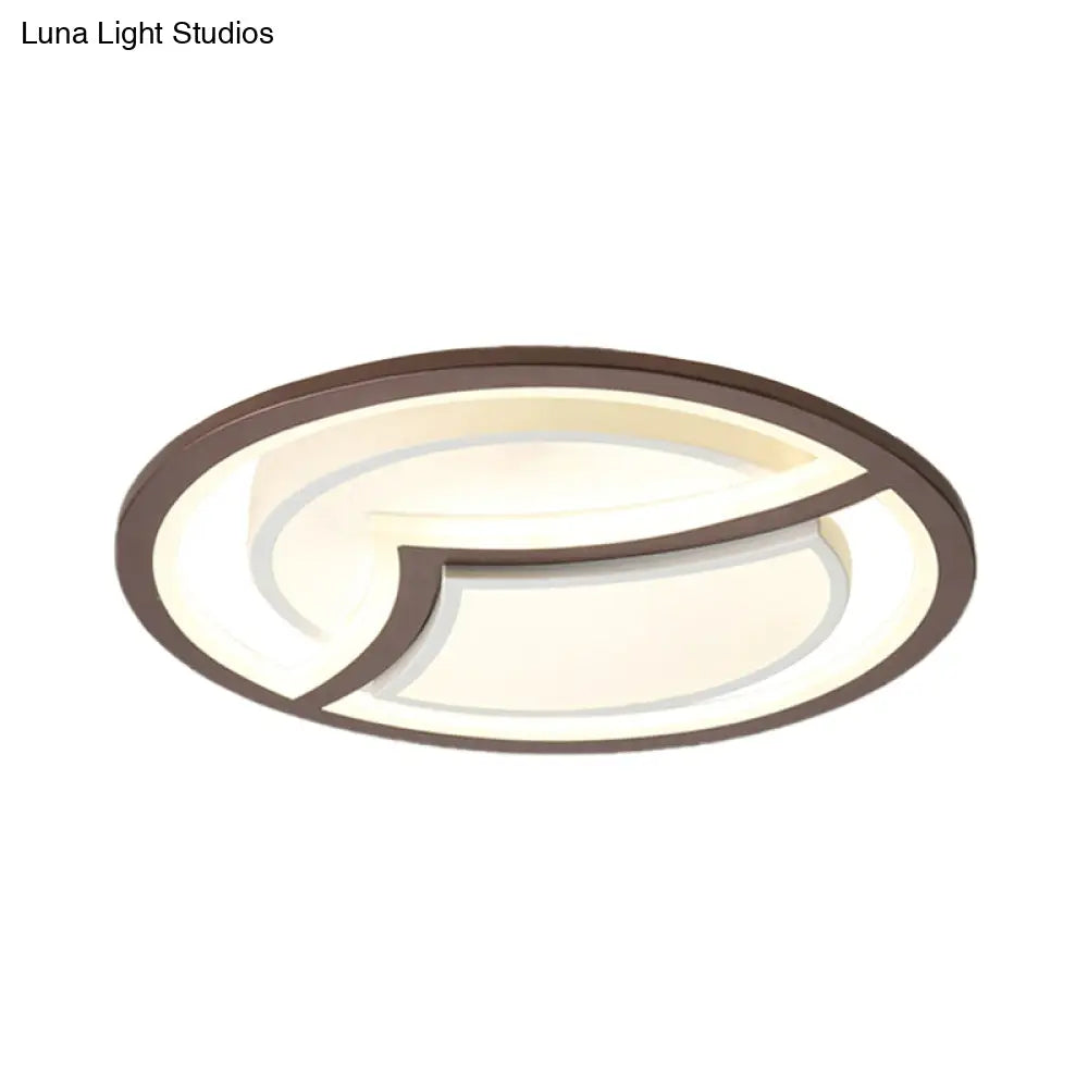 Nordic Iron Led Ceiling Light Fixture - 18’/21.5’ Coffee With Gull Pattern Warm/White Thin