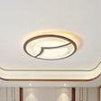 Nordic Iron Led Ceiling Light Fixture - 18’/21.5’ Coffee With Gull Pattern Warm/White Thin