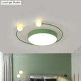 Nordic Iron Led Ceiling Light With Crab Design In Grey/White/Green For Bedrooms