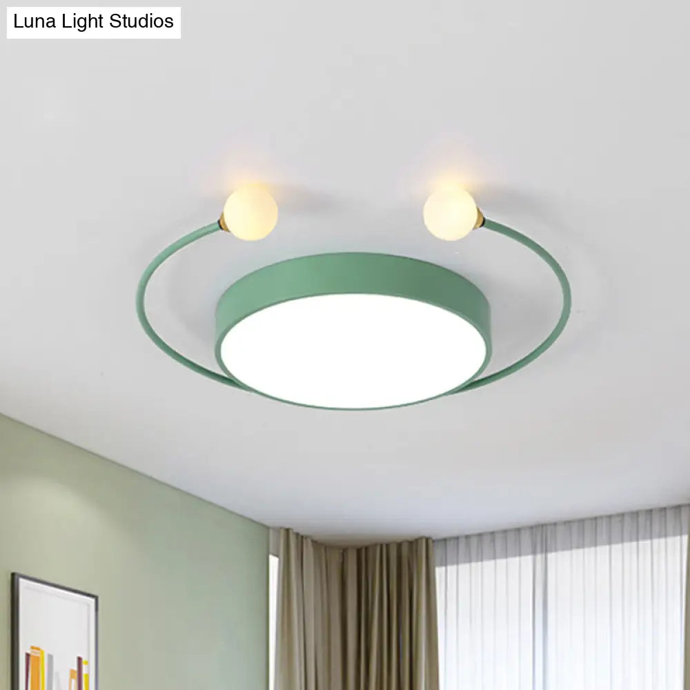 Nordic Iron Led Ceiling Light With Crab Design In Grey/White/Green For Bedrooms