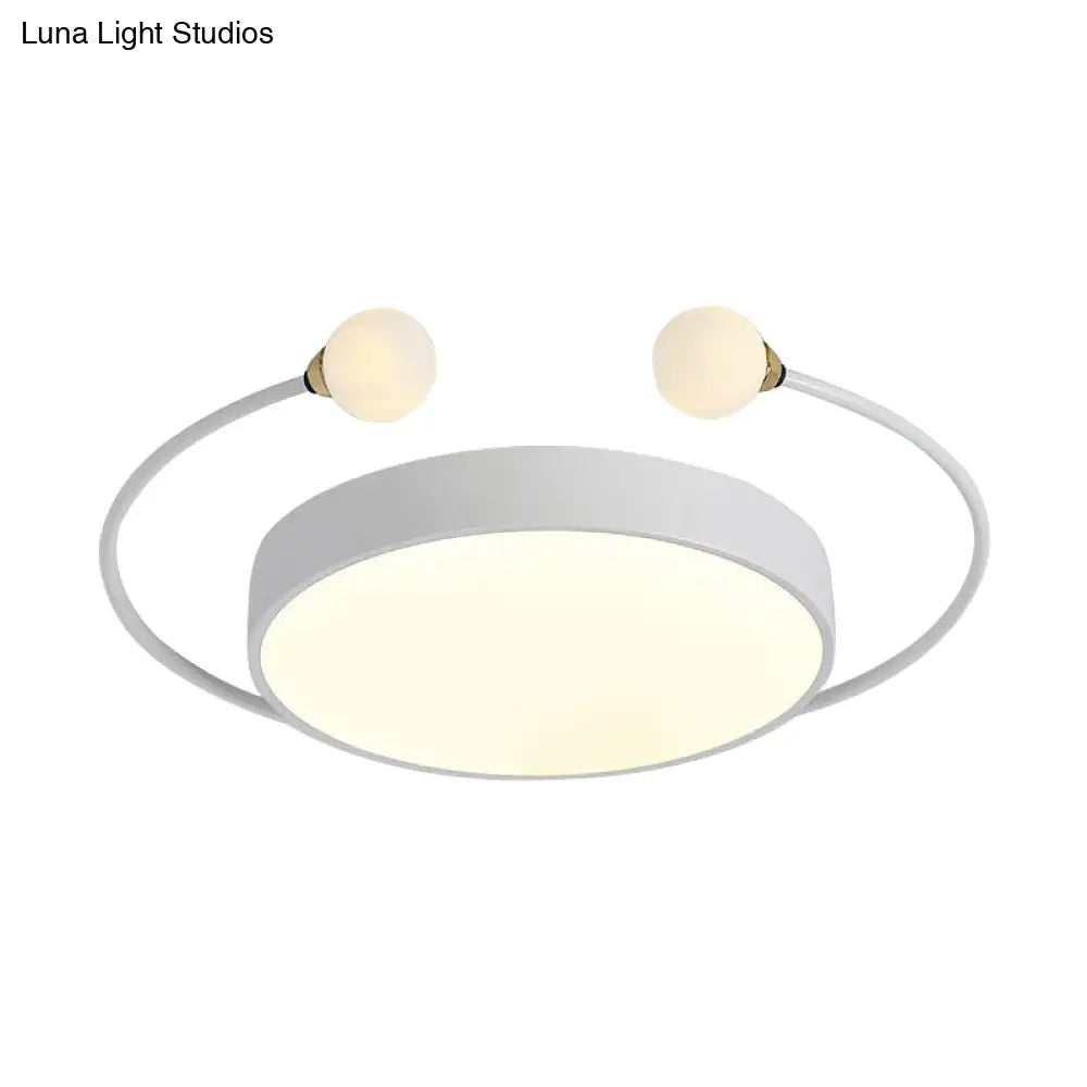 Nordic Iron Led Ceiling Light With Crab Design In Grey/White/Green For Bedrooms