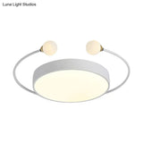 Nordic Iron Led Ceiling Light With Crab Design In Grey/White/Green For Bedrooms
