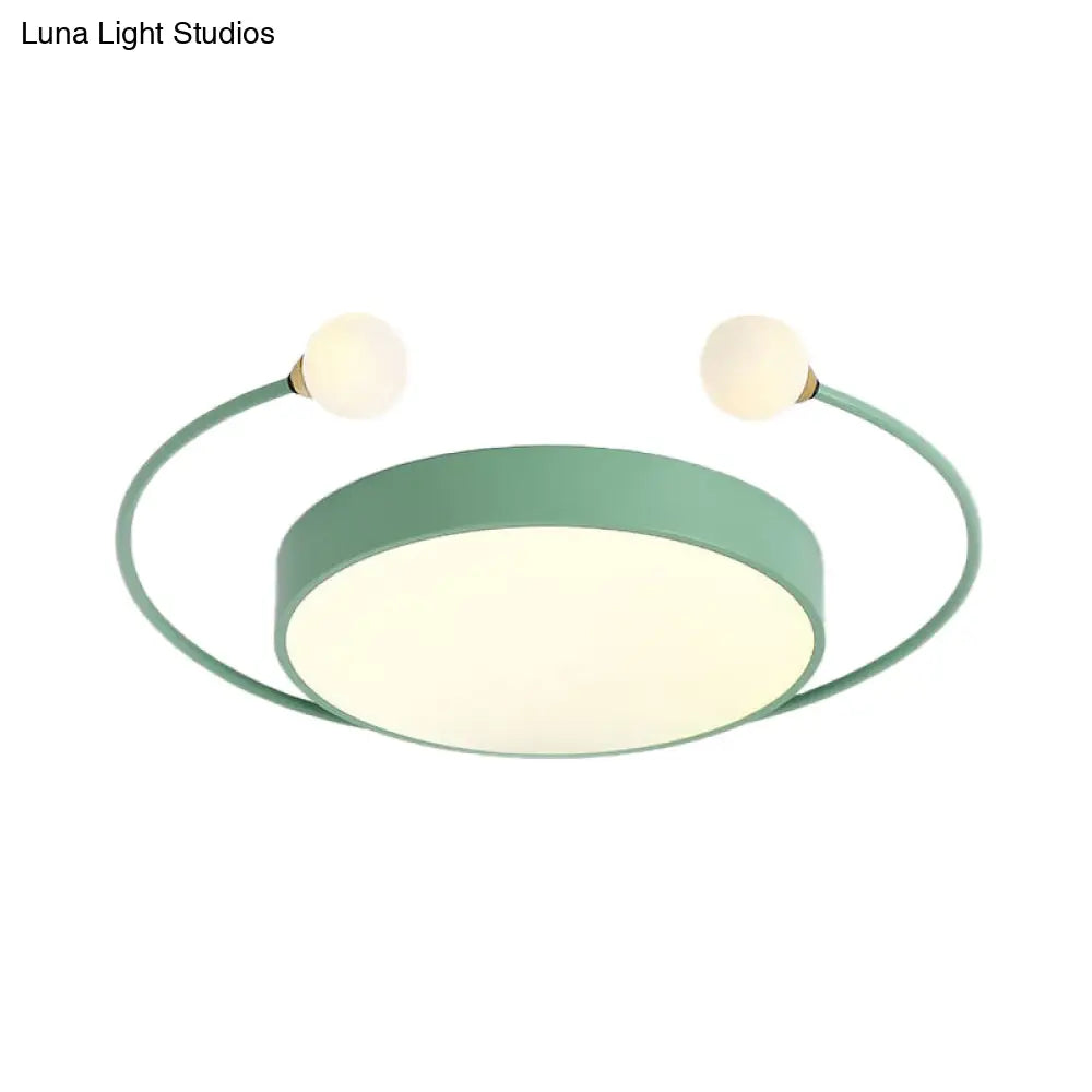 Nordic Iron Led Ceiling Light With Crab Design In Grey/White/Green For Bedrooms
