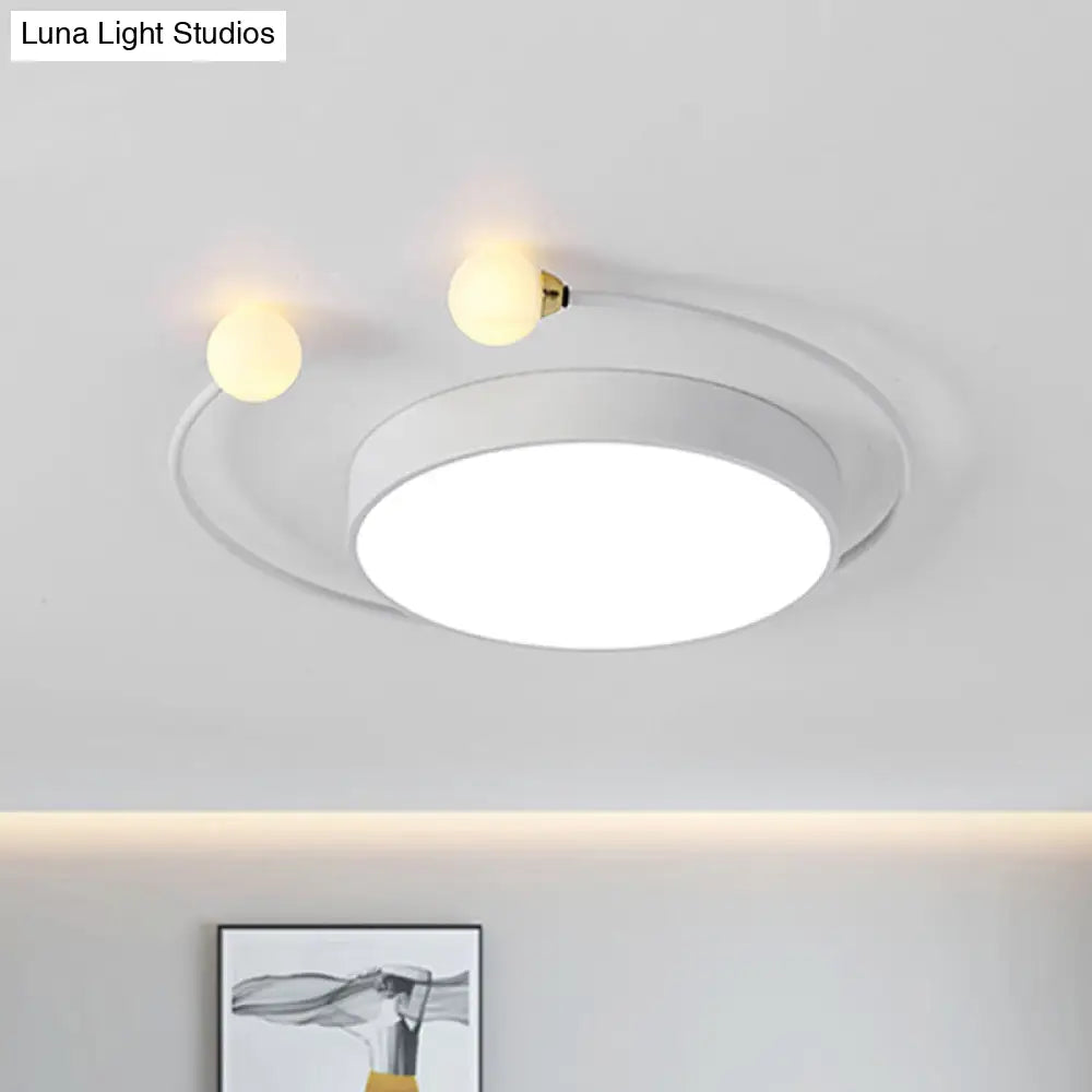 Nordic Iron Led Ceiling Light With Crab Design In Grey/White/Green For Bedrooms