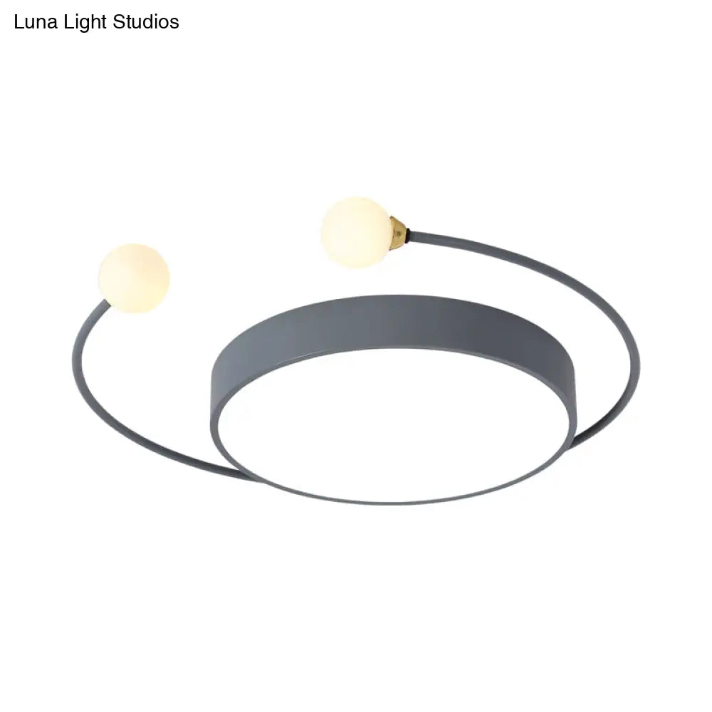 Nordic Iron Led Ceiling Light With Crab Design In Grey/White/Green For Bedrooms