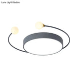 Nordic Iron Led Ceiling Light With Crab Design In Grey/White/Green For Bedrooms