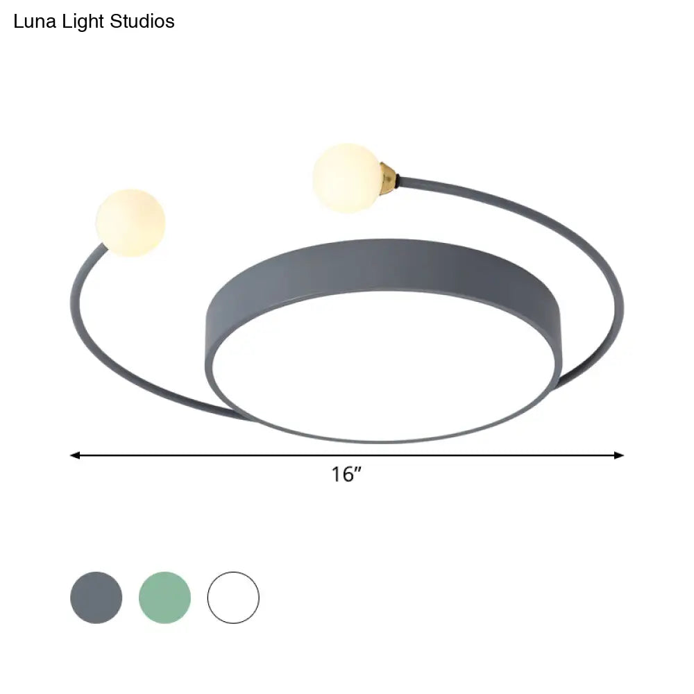 Nordic Iron Led Ceiling Light With Crab Design In Grey/White/Green For Bedrooms