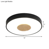 Nordic Iron Round Flush Mount Ceiling Light - 1 Head Pink/Blue/White Lighting Fixture For Bedroom