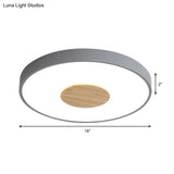 Nordic Iron Round Flush Mount Ceiling Light - 1 Head Pink/Blue/White Lighting Fixture For Bedroom