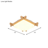 Nordic Led Acrylic Ceiling Lamp: Wood Chessboard Flush Mount Light Fixture (15’/16.5’/20.5’)