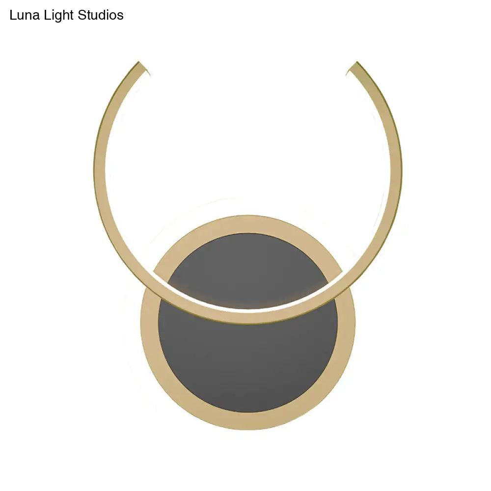 Nordic Led C-Shaped Wall Sconce In Gold For Bedroom - Warm/White Light