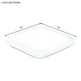 Nordic Led Ceiling Flush Mount Light - White Square Lamp With Acrylic Shade (12’/15’/18’) For