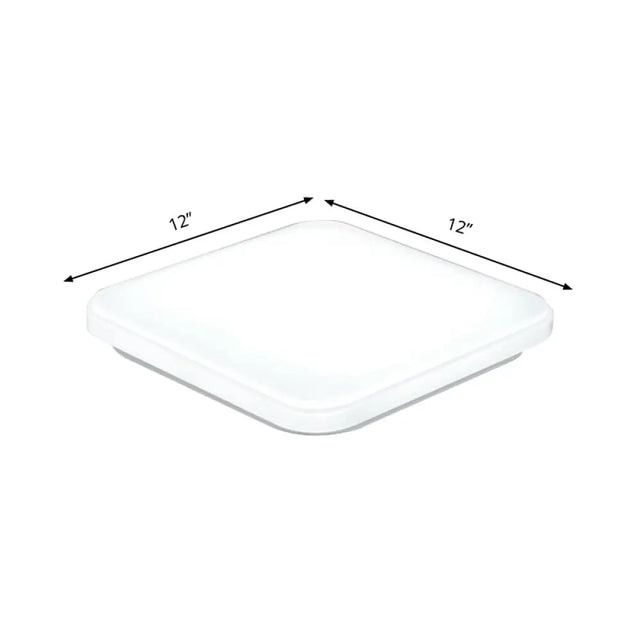 Nordic Led Ceiling Flush Mount Light - White Square Lamp With Acrylic Shade (12/15/18) For Bedroom