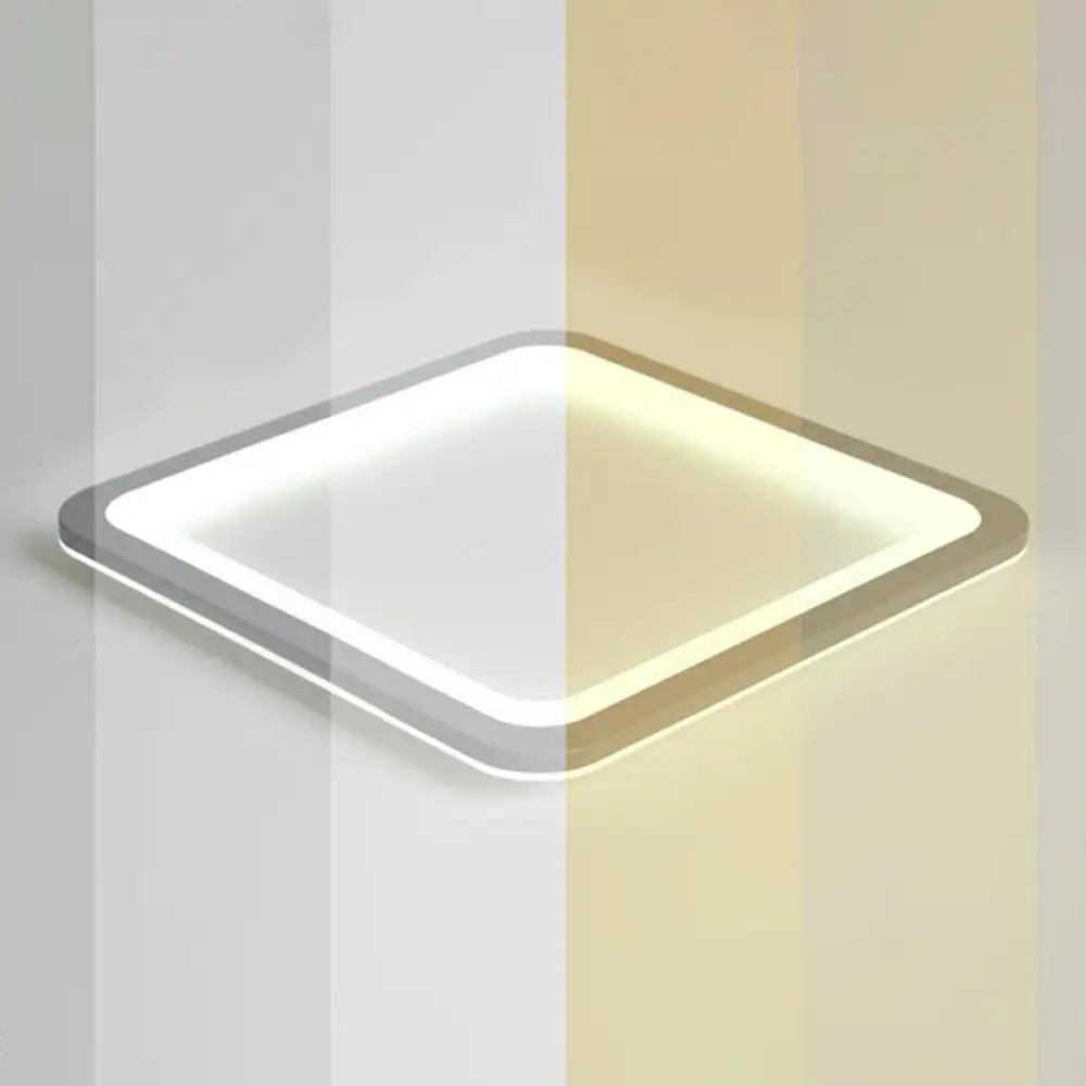 Nordic Led Ceiling Light: Dark Grey Ultra-Thin Flush Mount With Acrylic Shade Gray / 19 Remote