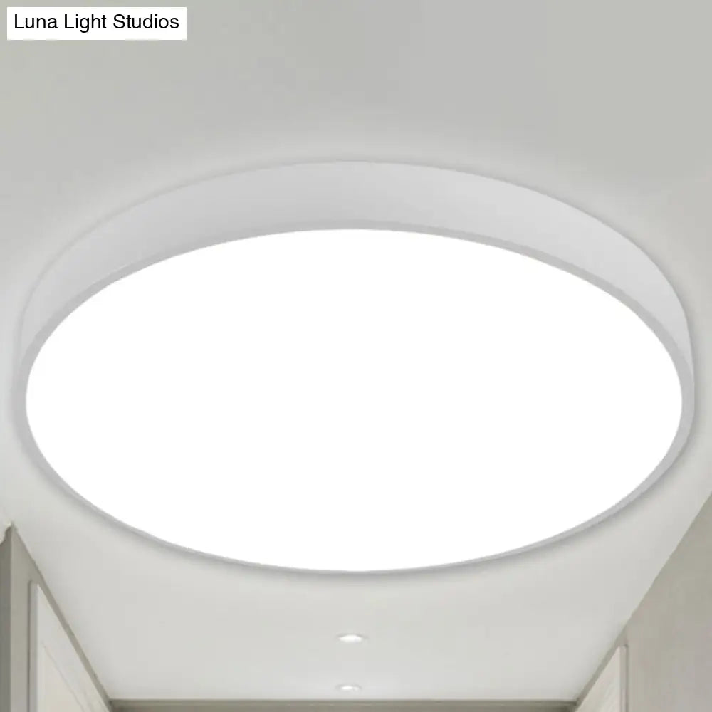 Nordic Led Ceiling Light With Acrylic Diffuser For Hallways - Sleek Metal Flush Mount