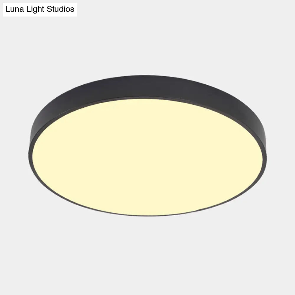 Nordic Led Ceiling Light With Acrylic Diffuser For Hallways - Sleek Metal Flush Mount
