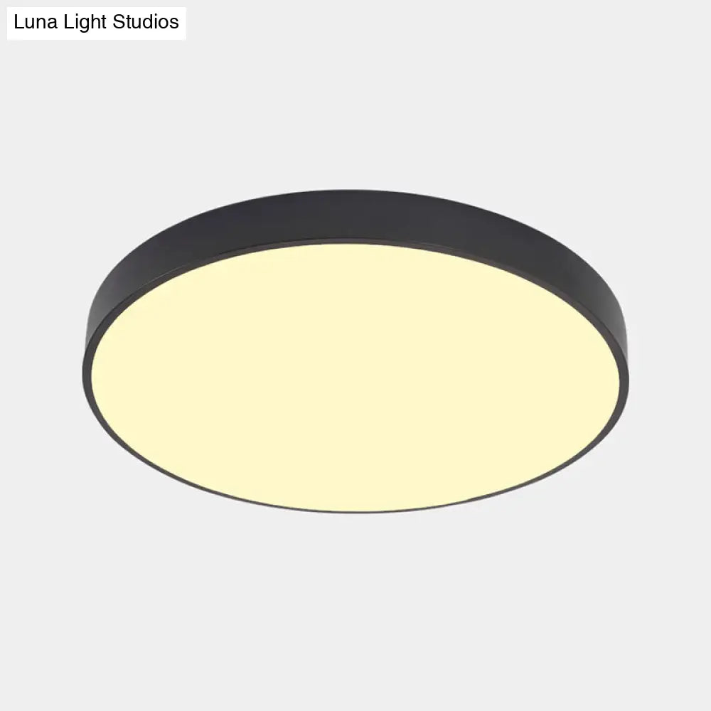 Nordic Led Ceiling Light With Acrylic Diffuser For Hallways - Sleek Metal Flush Mount